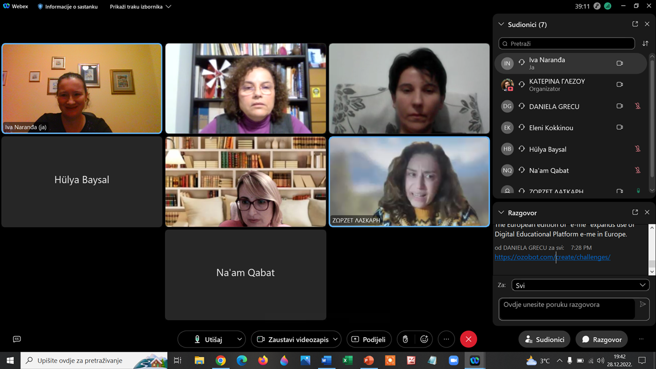 eTwinning project Robotics Tour - online meeting